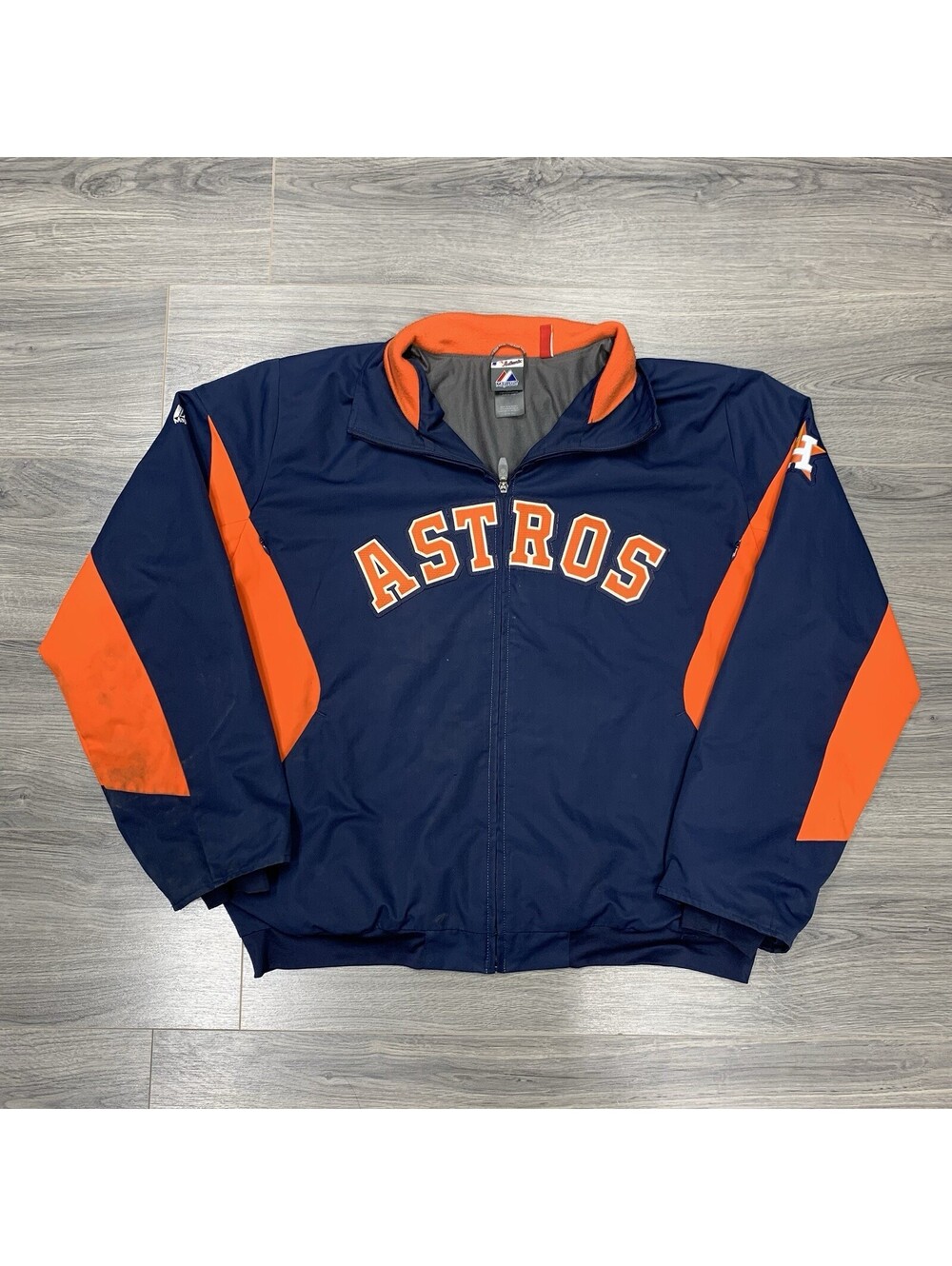 Vintage Majestic Houston Astros Therma Base Jacket Large Dugout Rare Men’s Navy